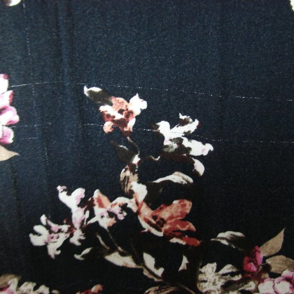 Black Pink Floral Ruffle Wrap Dress Chelsea & Violet Large Cottagecore Romantic - Picture 15 of 16